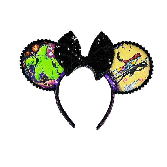 Minnie Mouse Ears Oogie Boogie Nightmare Jack and Sally - Picture 1 of 2